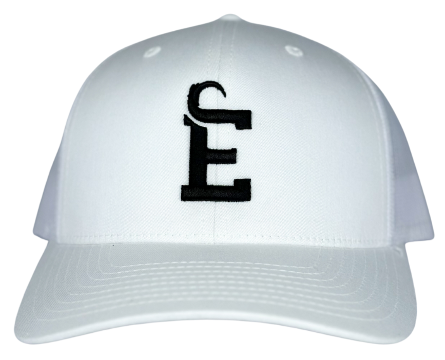 White Curl E Trucker