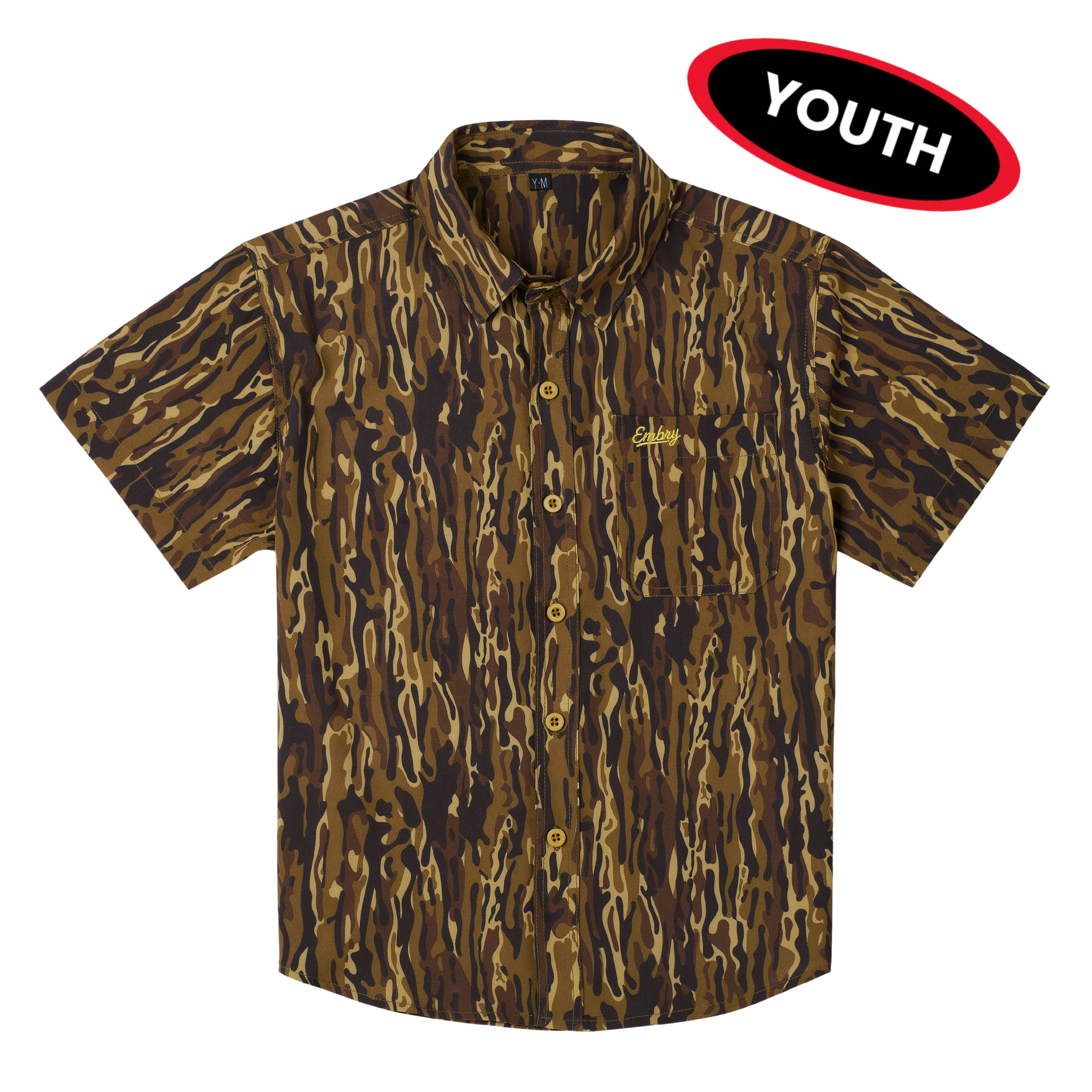 Youth Performance Button Up - Brown Ranch