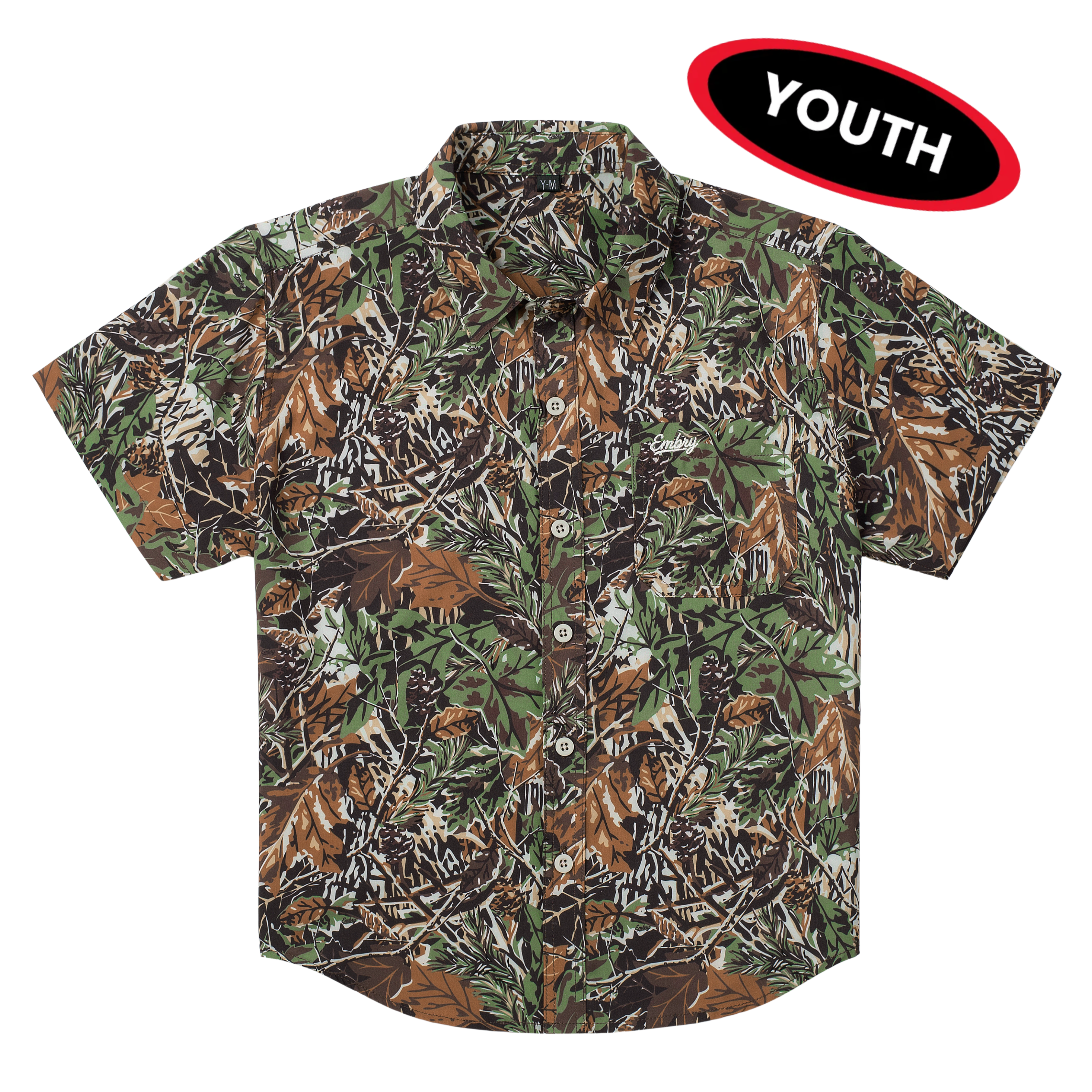 Youth Performance Button Up - Forest