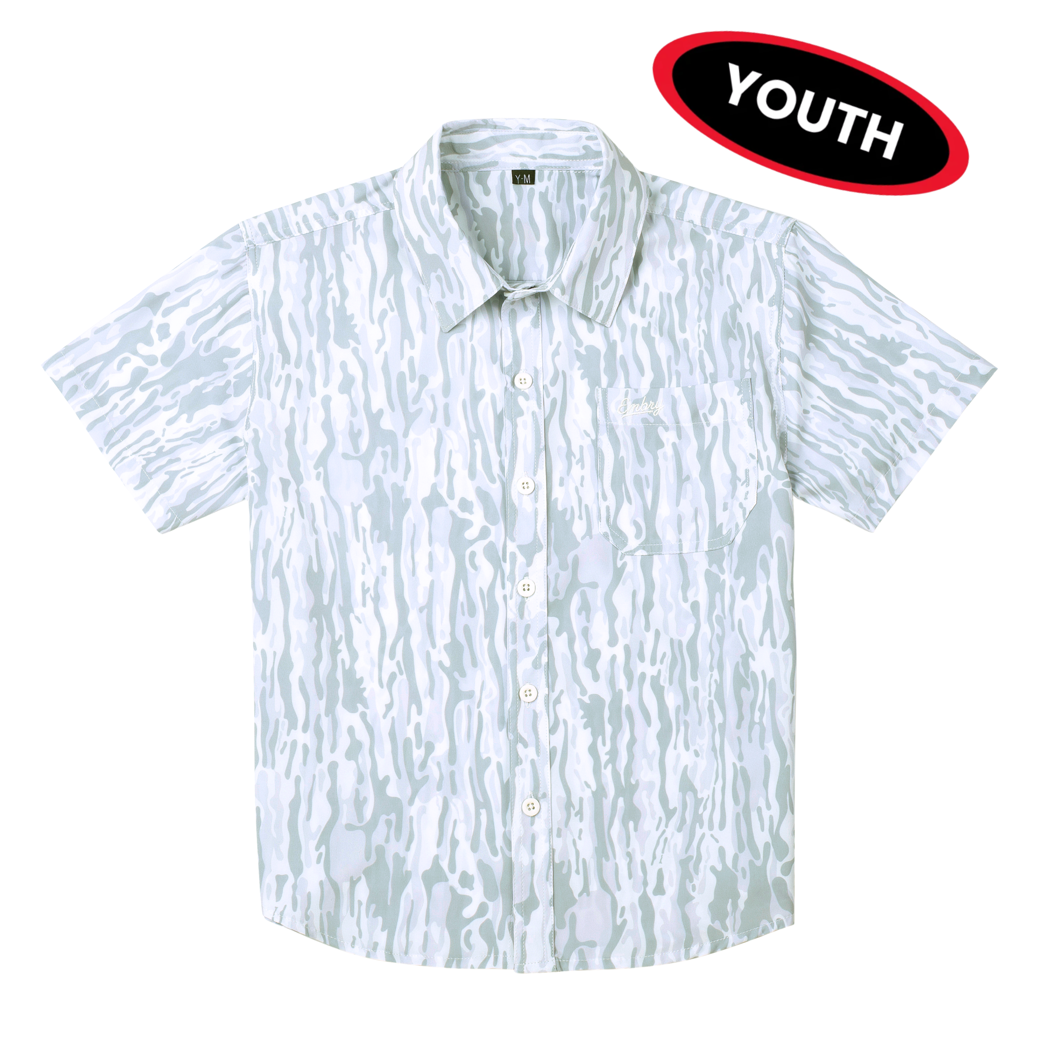 Youth Performance Button Up - White Ranch