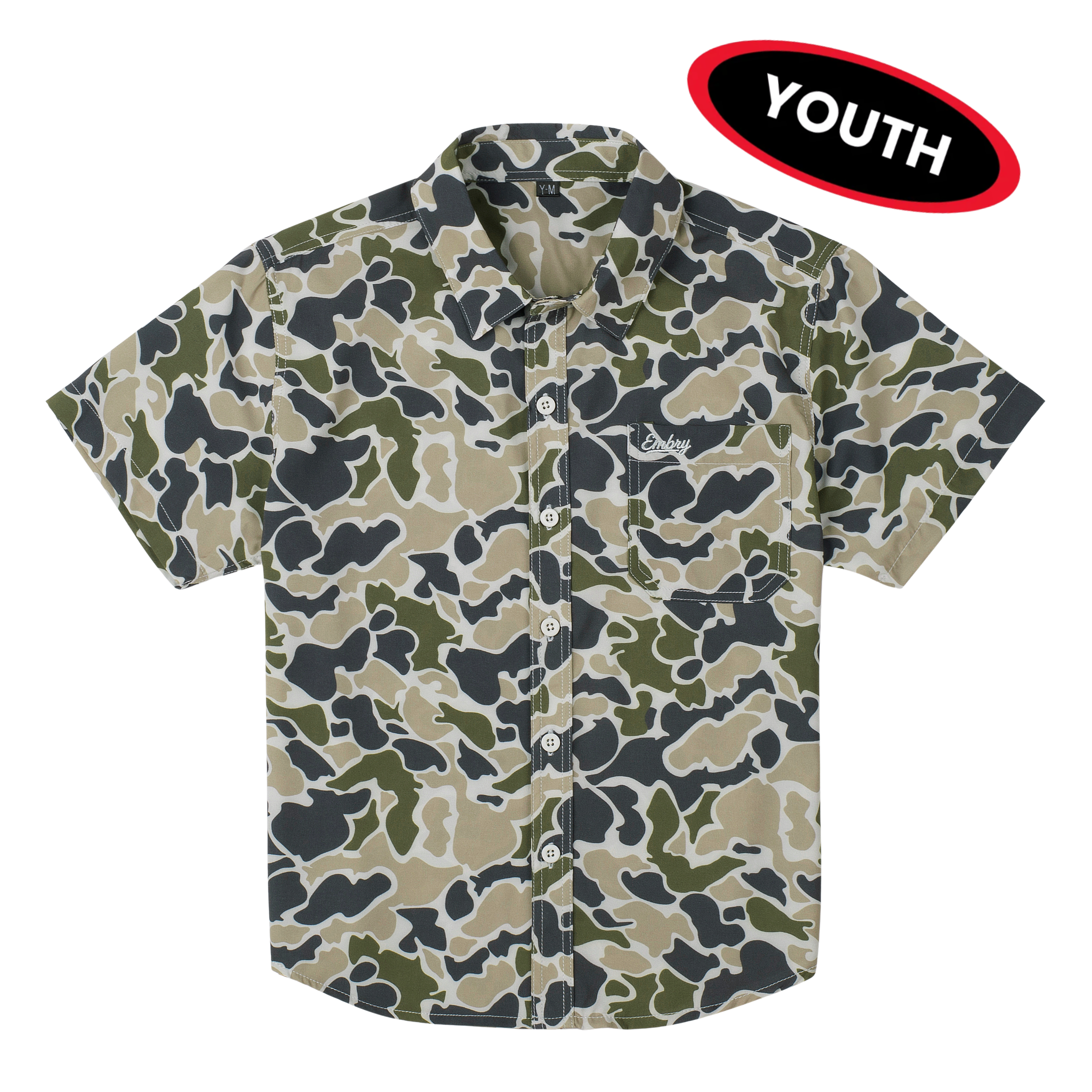 Youth Performance Button Up - Marsh Duck