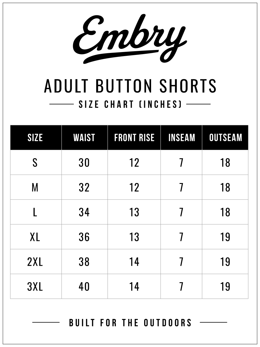 All-Day Shorts - Brown Ranch — size guide